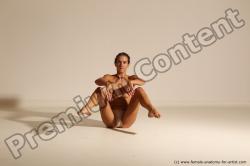 Nude Gymnastic poses Woman White Moving poses Slim long brown Dynamic poses Pinup